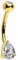 OUFER Body Piercing Belly Bar 14G 9K Belly Button Bar Clear CZ Navel Bar Navel Piercing Ring Schmuck Belly Ring Piercing, Zirkonia, Zirkonia