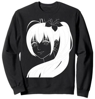 Ragazza anime giapponese con fiore di giglio Felpa