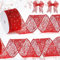 Geosar 2,5 Zoll x 20 Yards Valentinstag Dekoband Netz Glitzer Durchsichtiges Mesh Band Helles Glitzer Verdrahtete Kante Band Metallisches Mesh Band für Valentinstag Weihnachten Kranz DIY (Rot)