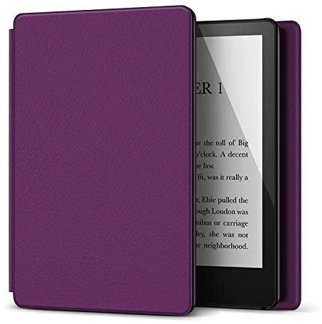 TNP Case for 6.8 Kindle Paperwhite 11th Generation 2021 / Kindle Paperwhite Signature Edition, PU Leather Cover, Protective Sleeve Folio Case for Kindle E-Reader with Auto Sleep/Wake, Purple
