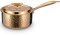 DAEDALUS 4 Quart Uncoated Nonstick Saucepan with Lid, Stainless Steel Pot Triply Hammered Copper for Cooking, Induction Saucepan Cookware for Home Kitchen Restaurant, Dishwasher Oven Safe - Gold