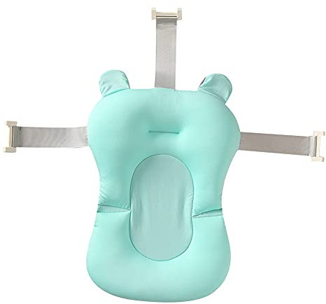 Faltbare Badewanne für Baby, Baby Badewanne Kinderbadewanne mit weichem Badekissen, Badewanne für Babys und Neugeborene Badewanne mit Badewannenkissen für Babys von 0-12 Monaten, Grün