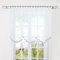 HongYa Gardine Store mit Kräuselband Transparenter Voile Bogenstore Blumenfenster Küche Vorhang mit Satinband H/B 140/400 cm Silber