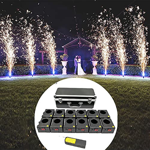 琛胜 Machine D'Allumage De Feu d'artifice Froid,RéCepteur Pyrotechnique à Froid,Déclencheurs pour Jets de scène,2 Pyrotechnie à Distance sans Fil 8/12 RéCepteurs éQuipement De ScèNe pour Mariage,12Cues