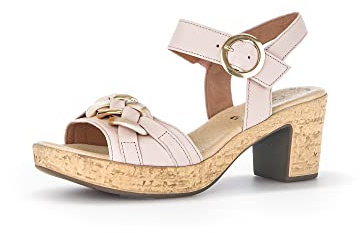 Gabor Damen Riemchensandalen, Frauen Sandalen,Best Fitting,Sandaletten,Sommersandalen,Absatz,Sommerschuhe,Rouge(beige-Kombi),37 EU / 4 UK
