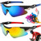 Benaton 2 Stück Schnelle Brille, Fahrradbrille Herren Damen, Fahrradbrille Winddicht Uv 400, Bunte Rennrad Brille, Sportbrille Polarisiert Anti-Uv, Für Das Tägliche Reisen Und Laufen (Blau, Rot)