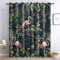 TAKUAN Botanisch Vorhänge Flamingo Verdunklungsvorhänge mit Muster, Vorhang Blickdicht mit Ösen Gardinen Wohnzimmer Schlafzimmer Kinderzimmer Dekoration 2er Set-245 x 140 (H X B)