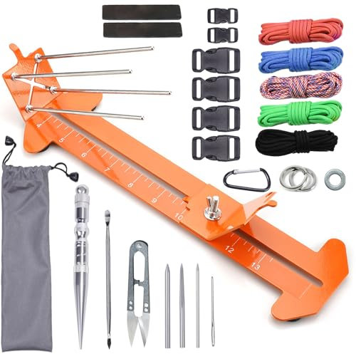 KOKKOYA Paracord Bracelet Maker Kit Paracord Jig Weaving Tools Loom DIY Craft Maker with 5 Cords and 6 Buckles