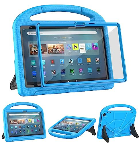Amazon Fire Max 11 Tablet Case for Kids (13th Generation, 2023 Release), Mansiruyi Lightweight Shockproof Fire Max 11 Kids Case with Built-in Screen Protector Handle Stand for Kindle Fire Max 11 -Blue