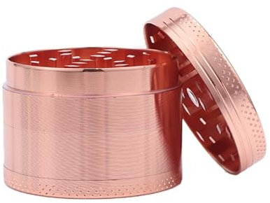 Grinder/Crusher | 4-teiliges Set aus hochwertigem Edelstahl | 50mm | Gewürze Tabakwaren Spices Kräuter (Rose)