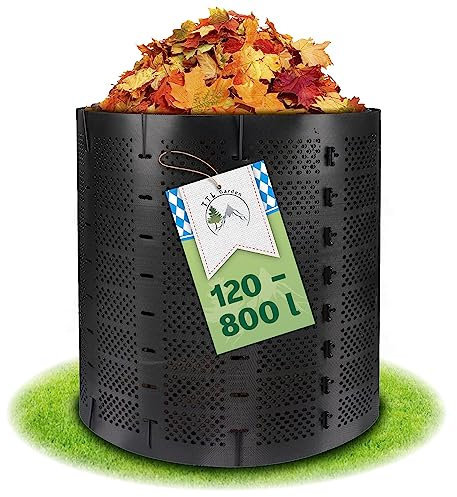 TTL Garden Komposter „Vario“ 800 Liter - offener Kunststoff Komposter rund - Variable Größe 120 bis 800 Liter, Höhe 90cm Garten-Komposter HDPE schwarz UV-beständig schneller & einfacher Aufbau