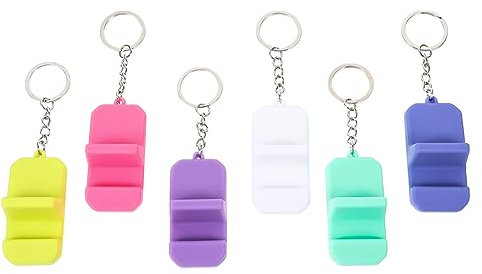UKCOCO 6 Pièces Petit Support De Téléphone Porte-clés Porte-téléphone Support De Téléphone En Silicone Porte-clés De Téléphone Anneaux Porte Clé Alliage Décorer Téléphone Portable Voyage