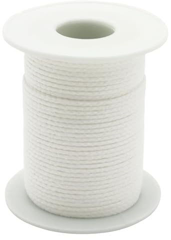 DNDGDLUA Rollo de mecha de 61 m, mechas de algodón para velas, mechas para velas, sin humo, mecha redonda trenzada para hacer velas, velas perfumadas para fundir velas