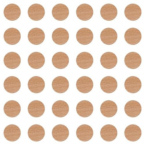 cyclingcolors 36x Abdeckkappen Selbstklebend 25 mm Schrank Regal Bohrloch Abdeckung zum kleben schutzkappen, Hêtre