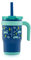 REDUCE Coldee Kinder-Becher mit Deckel und Strohhalm, isolierter Reisebecher, auslaufsicher, schweißfest, BPA-frei, inklusive Griff, wiederverwendbarem Silikon-Trinkhalm, Superhelden-Masken, 400 ml