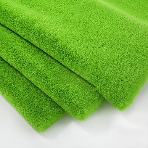 Tela de Felpa Corta Tela De Piel Sintética Longitud del Pelo 1cm Tela Esponjosa 170x50cm Para Coser Manualidades, Decoración de Ropa(Color:verde)