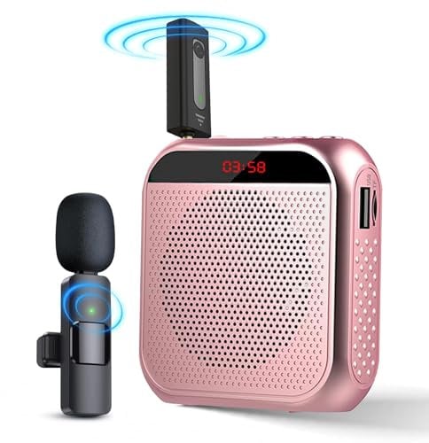Jkoailiwi Mini Voice Amplifier for Teachers - Portable Wireless Microphone and Speaker for Classroom - Personal Megaphone Speaker Headset System for Speaking, Meeting and Tour Guide
