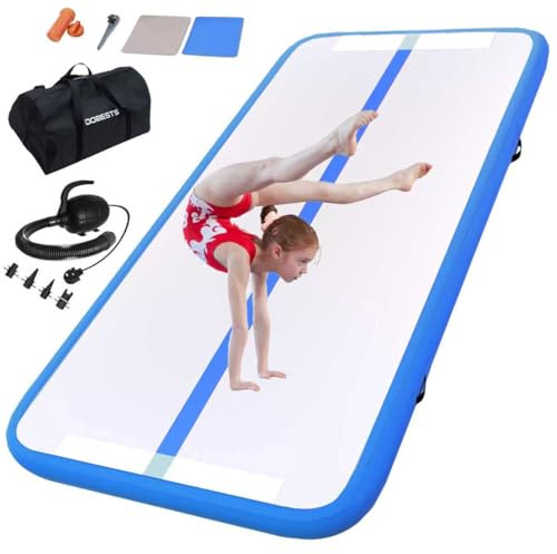DOBESTS Inflatable Air Gymnastics Mat 6.6/10/13/16/20 ft with 4/8 in Home