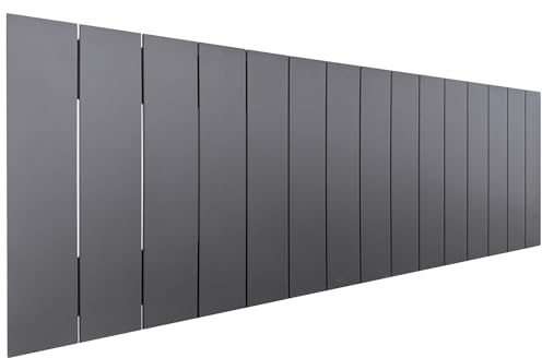 DHOME Recyceltes Holz Kopfteil MDF Paletten Stil Vertikale Palette Bed Pallets Beschläge inklusive (145cm, Massiv grau)