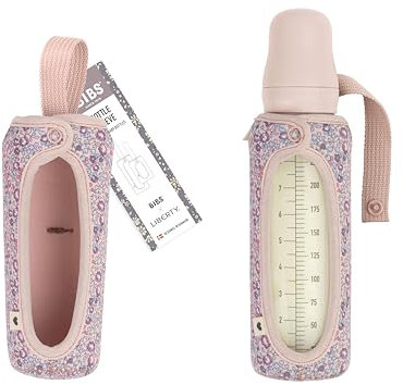 BIBS x LIBERTY Babyflaschenhülle Groß 225ml - Neopren Schutzhülle für BIBS Flaschen - Liberty Print Design, Large, Eloise Blush
