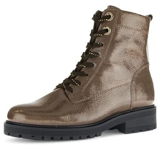 Gabor Damen Schnürstiefeletten, Frauen Stiefeletten,Komfortable Mehrweite (H),Boots,Stiefel,Bootee,Booties,Cacao (Mic/Gold),37.5 EU / 4.5 UK