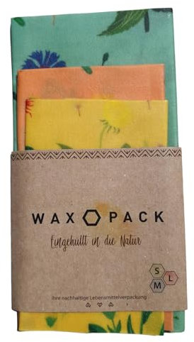 OGF® WAXOPACK - Lot de lingettes en cire d'abeille - Protection naturelle des aliments - Le parfait compagnon de boîte à déjeuner naturel