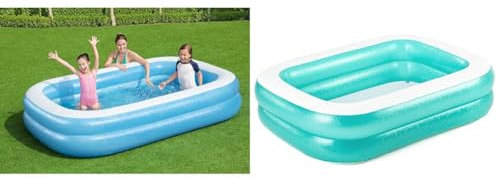Bestway Family Pool, 262 x 175 x 51 cm & 54005 Aufblasbarer durchsichtiger Familienpool, 201 x 150 x 51 cm - Grün