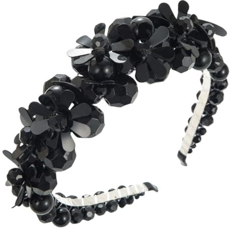 scicent Haarreif Kristall Braut Kopfschmuck Perle Strass Braut Haarschmuck für Frauen und Mädchen Gepolstert Haarband Funkelnde Perle Haarreifen Breites Stirnband Dickes Schwamm Haarbänder - 27819