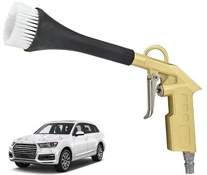 High Pressure Car Detailing Interior Car Cleaning Gun Car Dryer Air Blower for Car Detailing Air Gun Car Dust Cleaner Air Compressor Blower Gun with Nozzle and Auto Detailing Dusting Brush