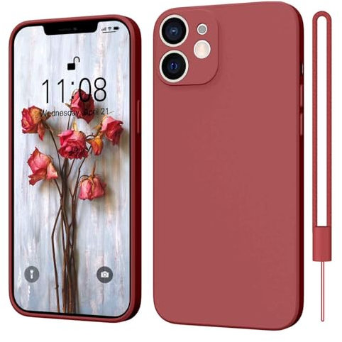 ORDA case for iPhone 11 Silicone Camera Protection Ultra Slim case Soft Gel Cover Rubber Lightweight Anti-Scratch Phone case Compatible with iPhone 11 Phone case 6.1 Inch Wine Red