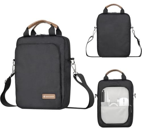 Kailaien 7-9 Inch Tablet Sleeve Bag, Ipad Bag for iPad mini 6/5/4/3/2,Samsung Galaxy Tab A7 Lite 8.7 / Tab A 8.0,Kindle 2022/10/9/8/7/6,eReader,with Removable Shoulder Strap (Black)