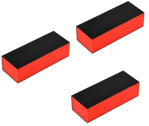 HAPINARY 30piezas Limas De Uñas De Lavables Bloques De Pulido De Caras Para Manicura y De Uñas Color Negro y Rojo