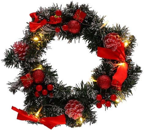 HOMOCONO 1pieza Guirnalda Navideña con Luz Decoración para Puerta Adorno De Navidad De Accesorio Festivo para Hogar para Celebraciones y