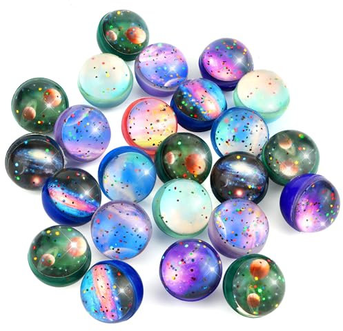 HO-SFSM 30 Stück Flummies für Kinder, Flummi Planeten Spielzeug, Gummiball Hüpfball Bunte für Kindergeburtstag Gastgeschenke Geschenktütenfüllung Partygeschenke (32mm)