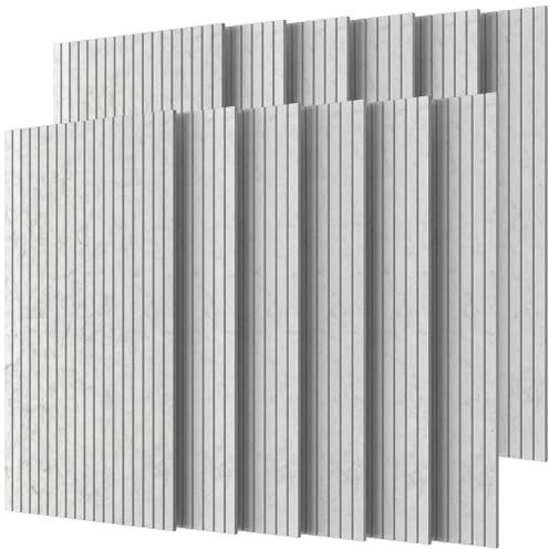 TONOR 12 Pack Akustikpaneele selbstklebend, 120x60x0.9 cm Schalldämmung Schallschutz wand Schallschutzplatten Akustikplatten, Akustische Behandlung und Wanddekoration für Studio Büro, Grau