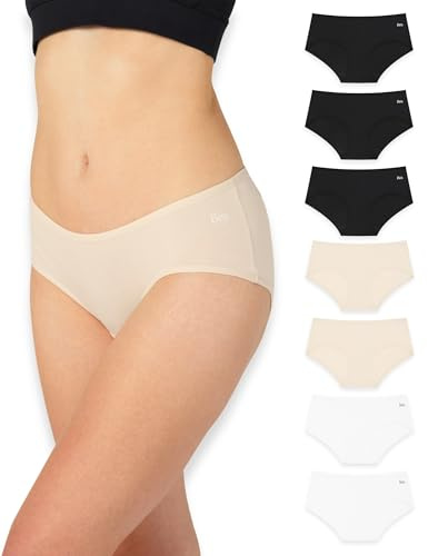 BEA Confezione da 7 Mutande Donna bambù Super Morbide - Slip Donna Traspiranti, a Vita Media e Coprenti