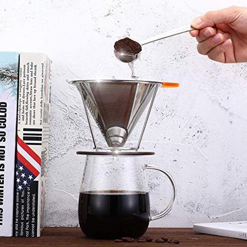 CFTGIW Färbung Stahl Wiederverwendbar Kaffee -Kaffeekegel mit Mesh Kaffee und Kaffee Kaffee Kaffee D Kee Wiederverwendbarer Kaffee Tropfer mit Routine Unsere Perfektionbrise. Hersteller (Wabe