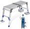 Upgrade Adjustable Work Platform, Aluminium Folding Hop Up Platform Ladder with Safety Lock, 33 x12 x20 Work Platform Load Capacity up to 400 kg, Stair Platform for Workshop and Garage