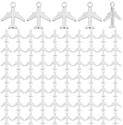 DICOSMETIC 100Stk Flugzeug Charms für Schmuckherstellung DIY Handwerk