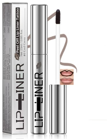 Peel-Off Liquid Lip Liner, Cool Cocoa Brown, 2.5 ml, Silver, 1-Pack | Shaped Applicator Tip For Controlled Outlining, Integrated Screw-Cap Wand, Everyday Make-Up And Evening Lip Colour Looks