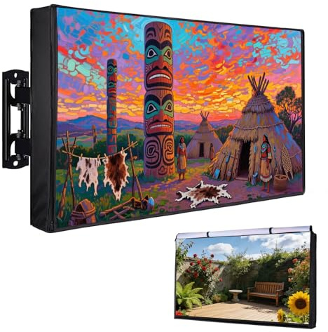 Rilime Outdoor TV Cover,53inch Weatherproof and Waterproof | TV Cover for Outdoor TV Enclosure Smart Shield TV Screen Protector for Outside TV Display Protectors