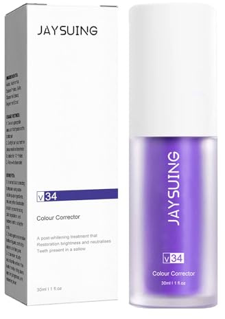 Lila Zahnpasta Weisse Zähne, 30ML Lila Zahnpasta für Zahnaufhellung, Strahlend Weiße Zähne Farbkorrektor, Tiefenreinigung, Zahnfleckenentfernung, Whitening, Zahnaufhellung