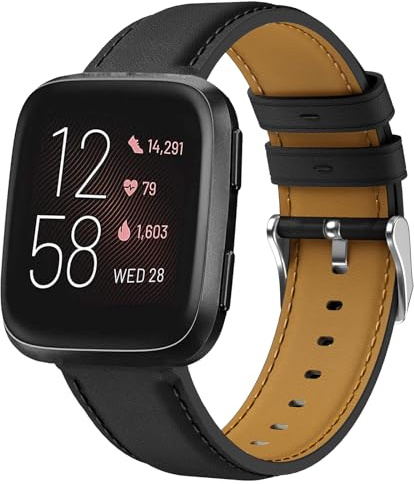Hatolove Lederarmband für Fitbit Versa 2/Versa/Versa Lite, Weiches Lederband Ersatzarmband Kompatibel mit Fitbit Versa-Serie für Frauen und Männer