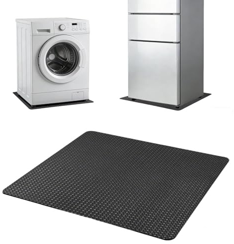 PEEXTBB Beidseitig Rutschfest Antivibrationsmatte, 60 x 60 cm Unterlage Waschmaschine, Geräuschdämmende Unterlage, für Trockner, Subwoofer, Outdoor Teppich, 3D Drucker, Schwarz