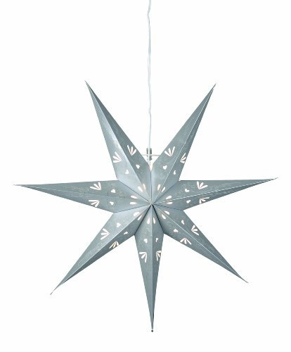 Best Season Papierstern Metasol Durchmesser 70 cm, inklusive Kabel, Vierfarb-Karton, silber 236-08