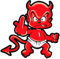 Avisa Aufkleber Devil Finger - 11x11cm, Rot