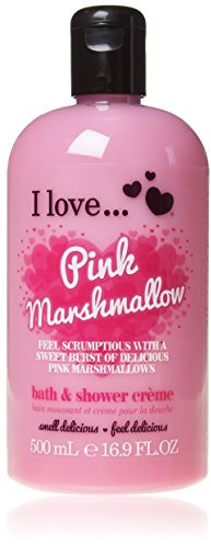I Love Originals Pink Marshmallow Bath & Shower Crème, Filled With Natural Fruit Extracts & Vitamin B5, Nourishing & Refreshing Formula to Leave Skin Feeling Silky & Soft, VeganFriendly 500ml