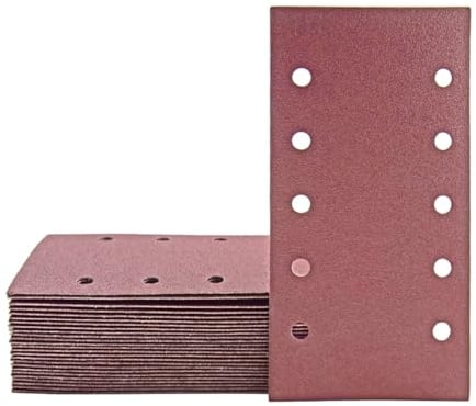 MioTools Fox Schleifblätter 230 x 115 mm, 10-Loch (50 Stk.) K180 | f. Schwingschleifer, Normalkorund, Klettbefestigung