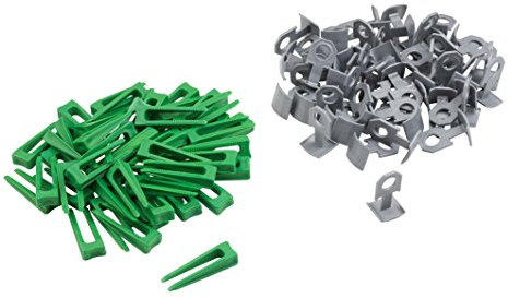 Meister Nivelliersystem für Fliesen 100-teilig - Fliesendicke 7-15 mm - Clips & Abstandhalter / Fliesen-Nivellierhilfe mit Zuglasche / Verlegehilfe mit Keilen / 4423000