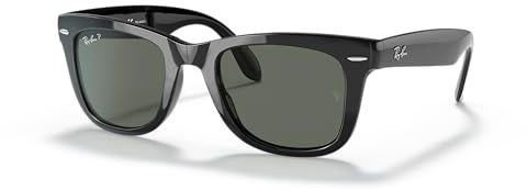 Ray-Ban WAYFARER FOLDING CLASSIC RB4105 - 601/58 Sunglasses Black w/ Polarized Green Classic Lens 50mm